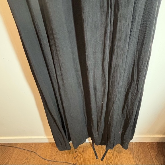 LULUS Sz 1X Maxi Dress True Wrap Slab Cotton Slit Sleeves Partly Lined  NEW - Picture 4 of 14